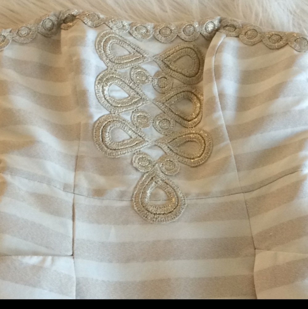 Lilly Pulitzer Gold and Cream Blossom Dress Sz 2 EUC - Picture 3 of 7